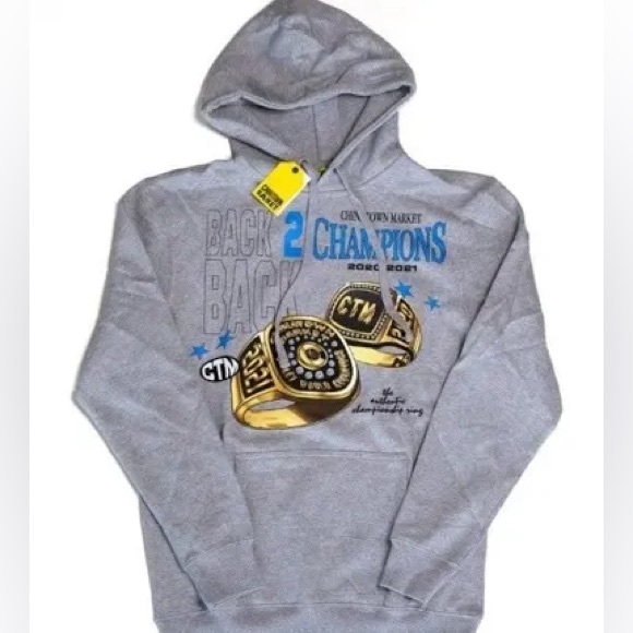 CHINATOWN MARKET Back 2 Back Hoodie - NWT (Heathered Grey—S) - Picture 4 of 4